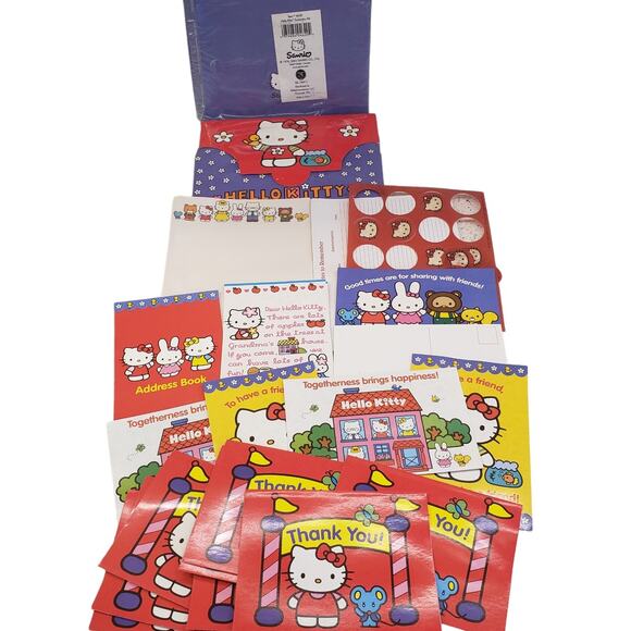 Vintage Hello Kitty Stationery Kit 2003 Sanrio Hello Kitty Paper Stickers NOS - Picture 12 of 13